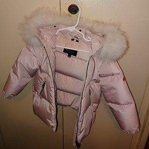 Mackage toddler pink coat, size 24 mos.